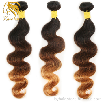 Lsy Ombre Brazilian Hair Body Wave 1b/4/30 3 Tone Ombre Human Hair Weave Bundles 1 Piece 10-26 Inch